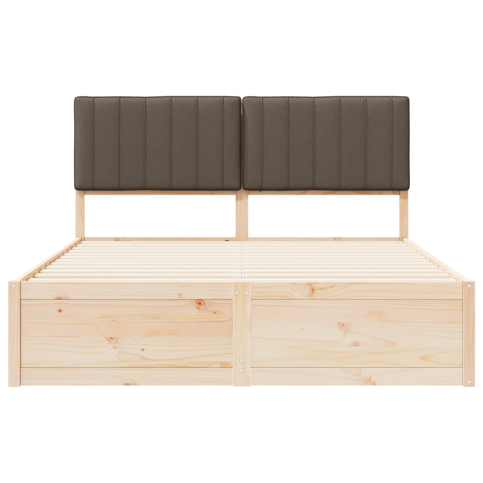 Sengeramme med Polstret Hodegjerde Gråbrun 150 x 200 cm