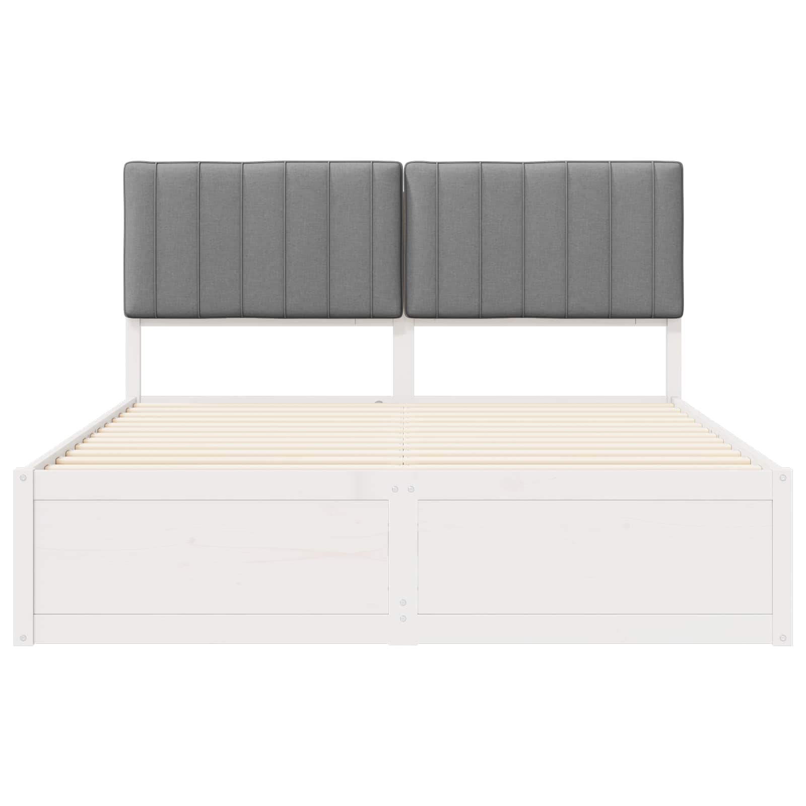 Sengeramme med Polstret Hodegjerde Lysegrå 150 x 200 cm