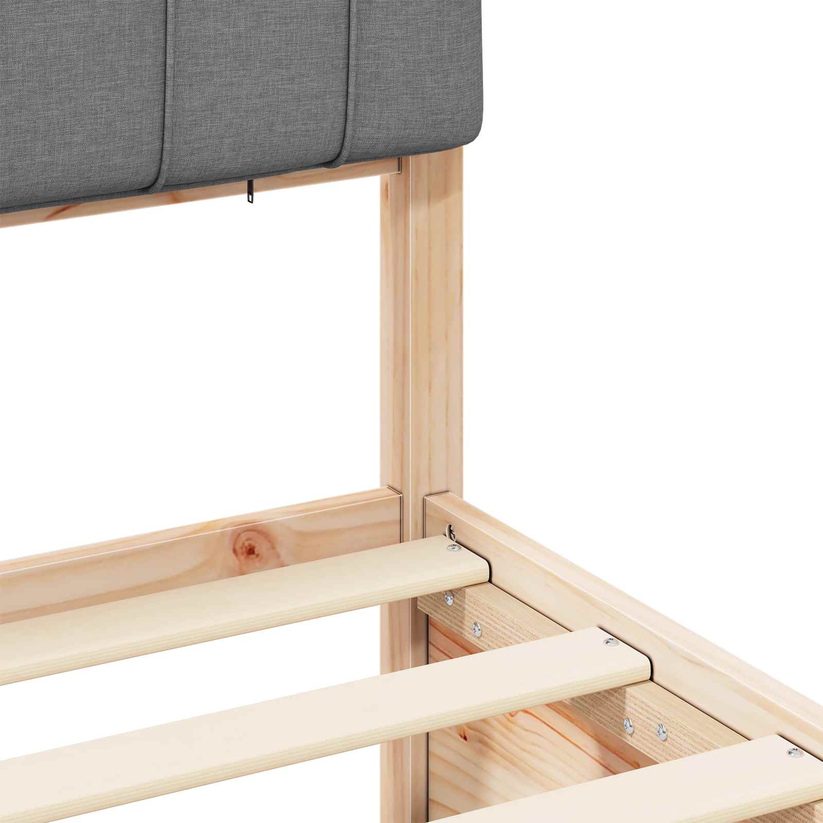 Sengeramme med Polstret Hodegjerde Lysegrå 140 x 200 cm