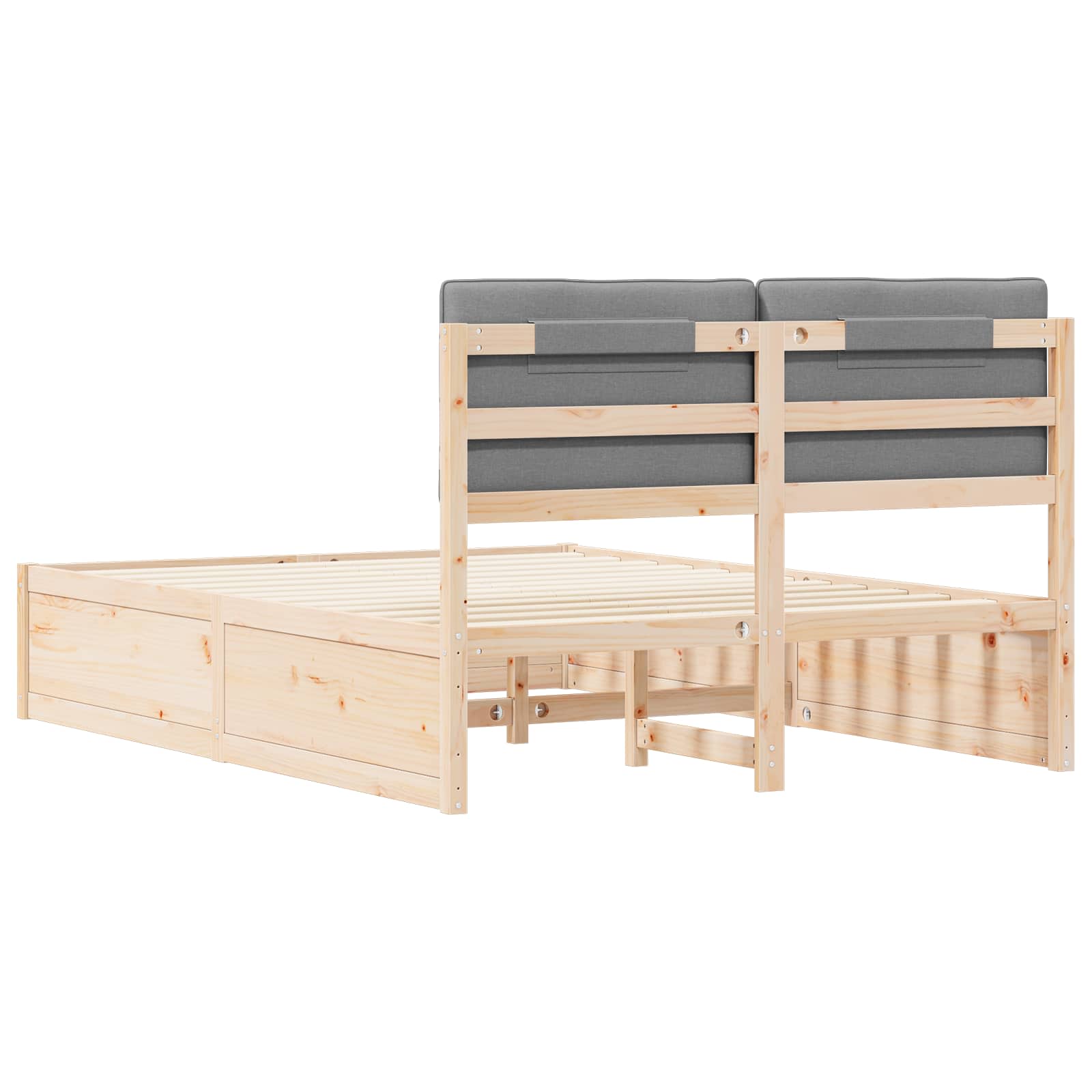 Sengeramme med Polstret Hodegjerde Lysegrå 140 x 200 cm