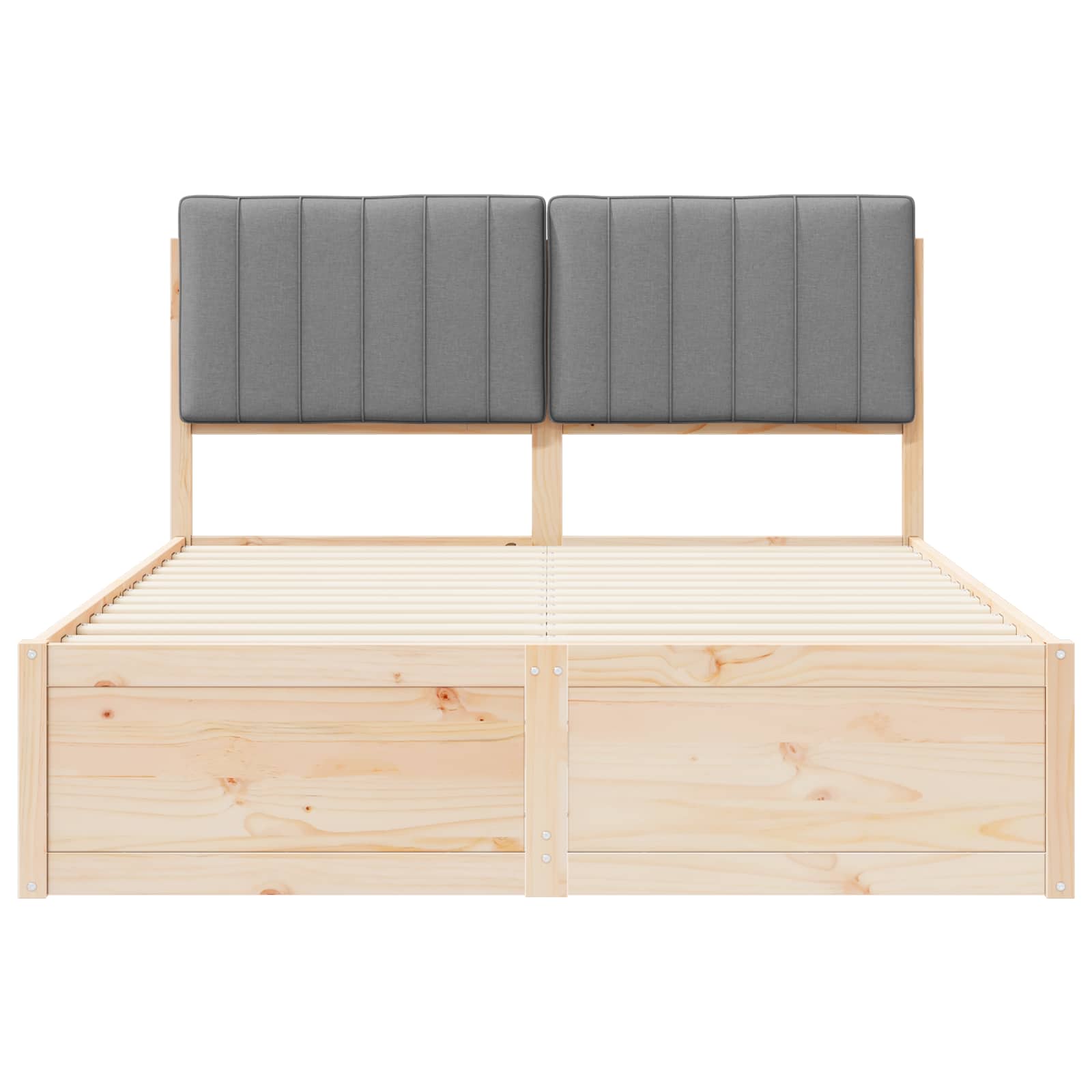 Sengeramme med Polstret Hodegjerde Lysegrå 140 x 200 cm