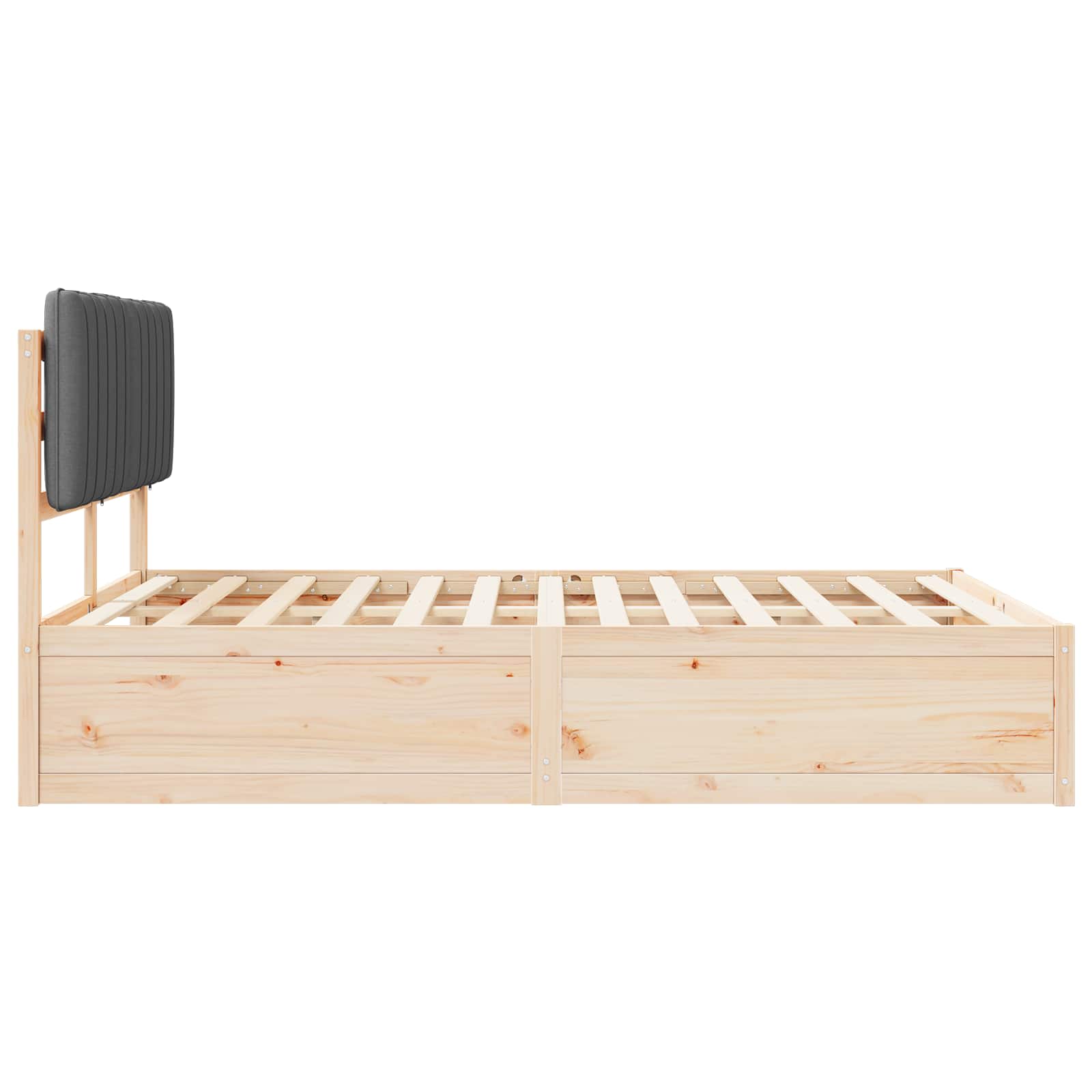 Sengeramme med Polstret Hodegjerde Mørkegrå 140 x 200 cm