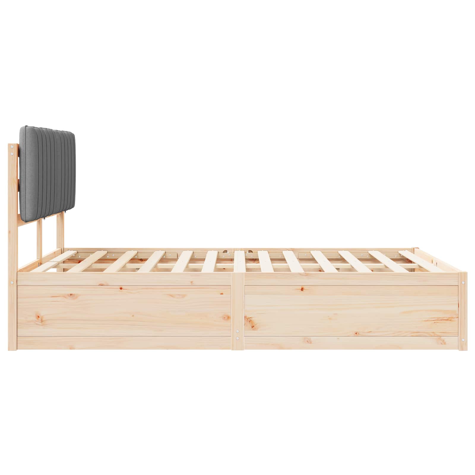 Sengeramme med Polstret Hodegjerde Lysegrå 140 x 190 cm