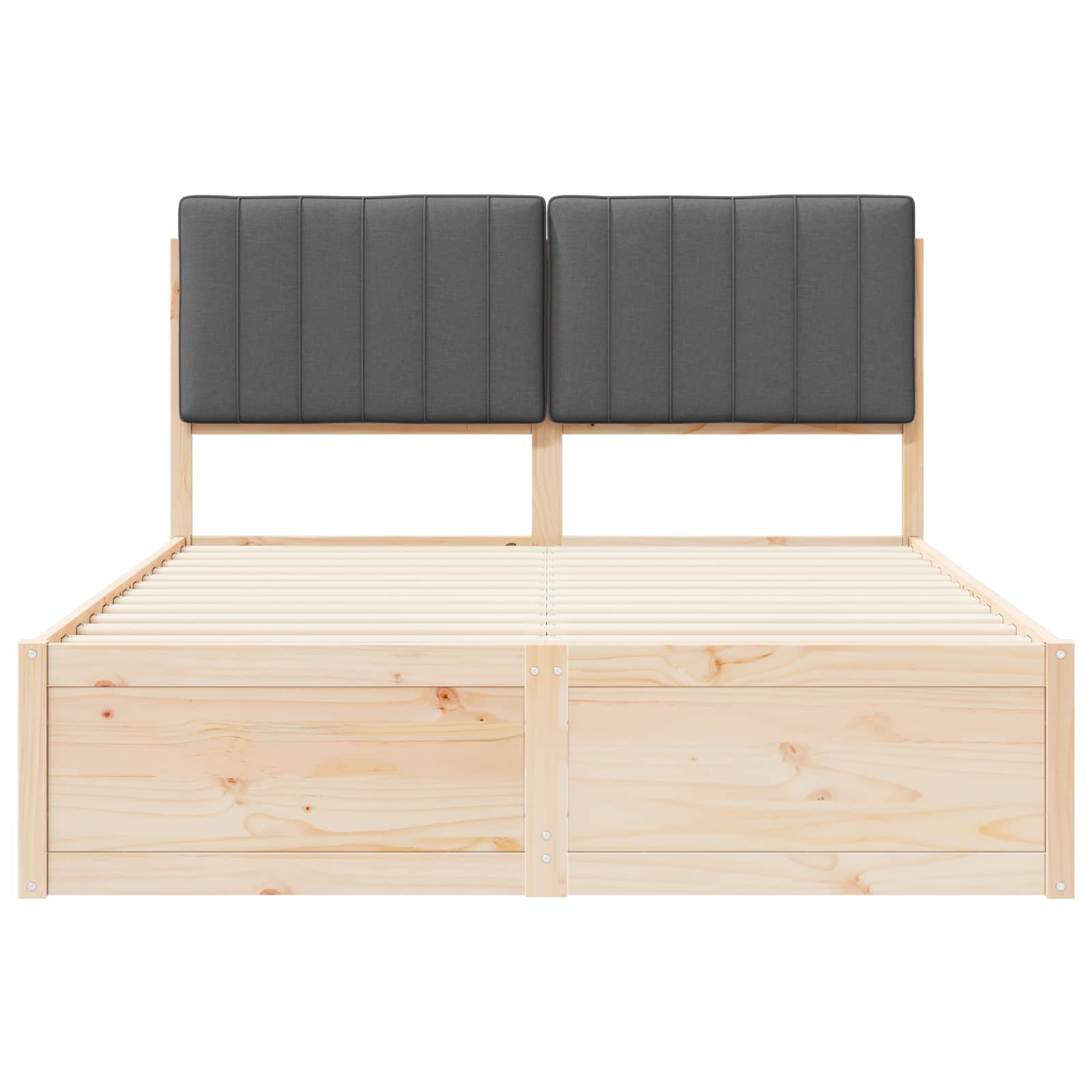 Sengeramme med Polstret Hodegjerde Mørkegrå 140 x 190 cm