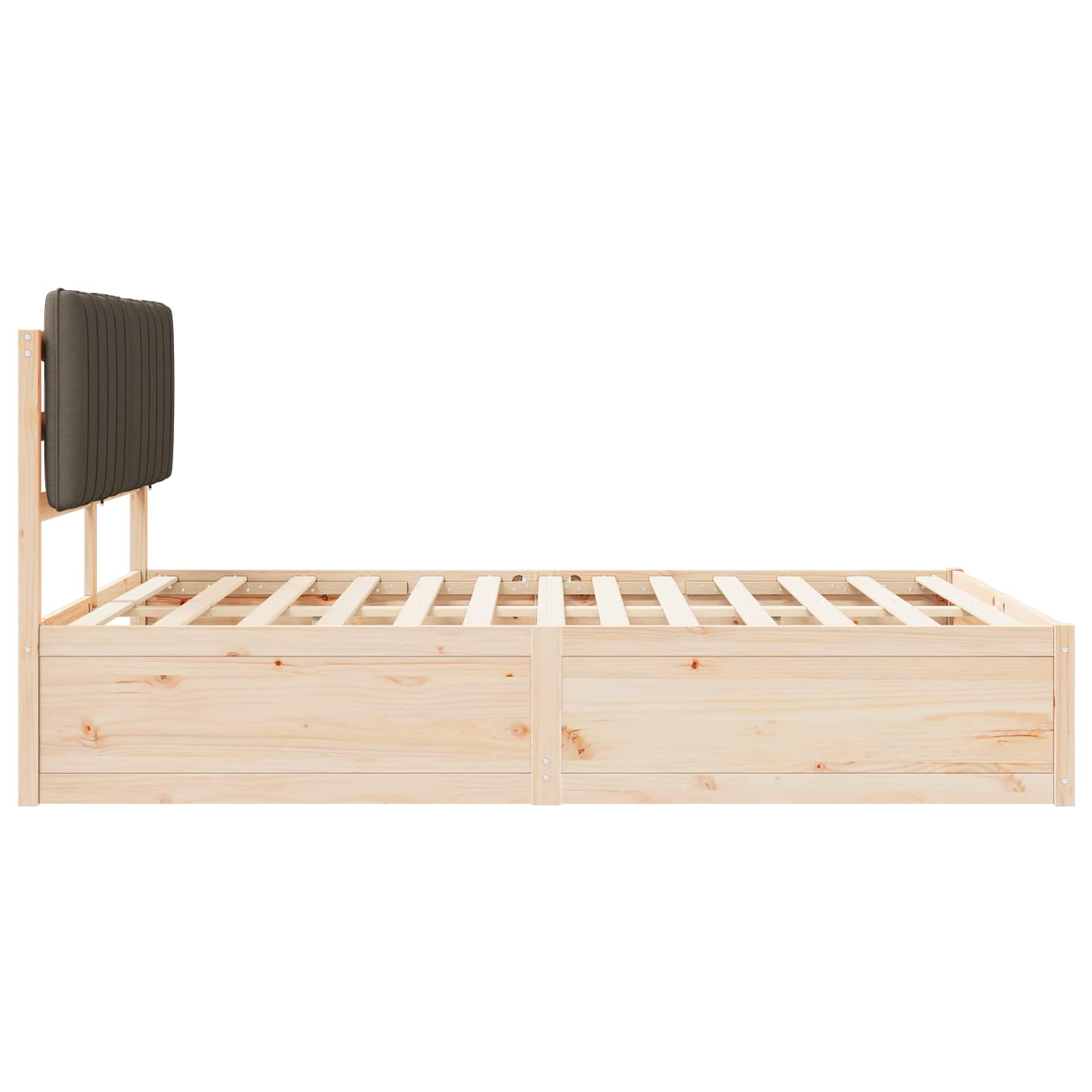 Sengeramme med Polstret Hodegjerde Gråbrun 140 x 190 cm