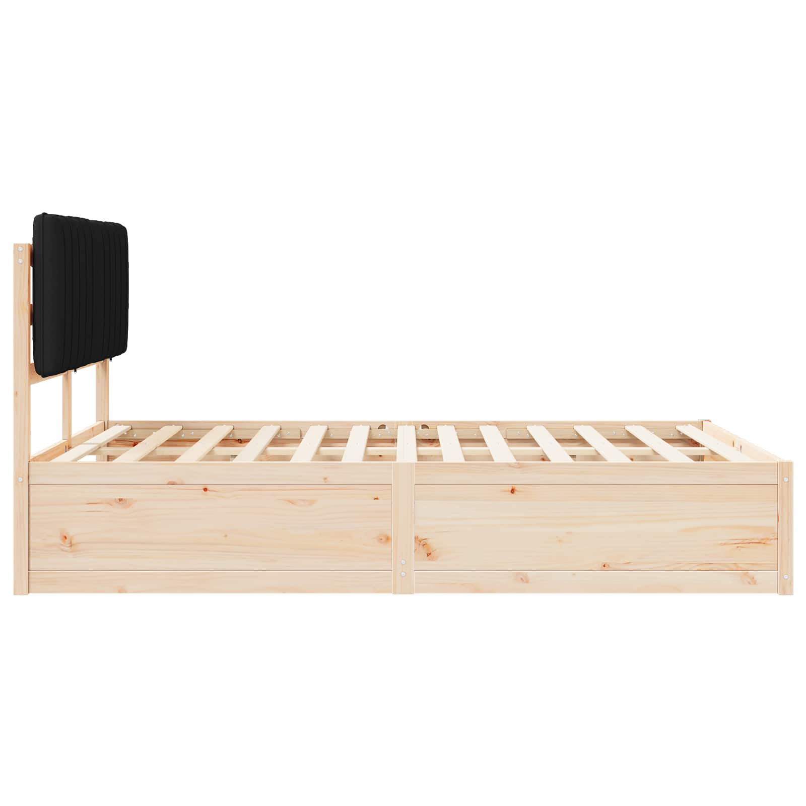 Sengeramme med Polstret Hodegjerde Svart 135 x 190 cm