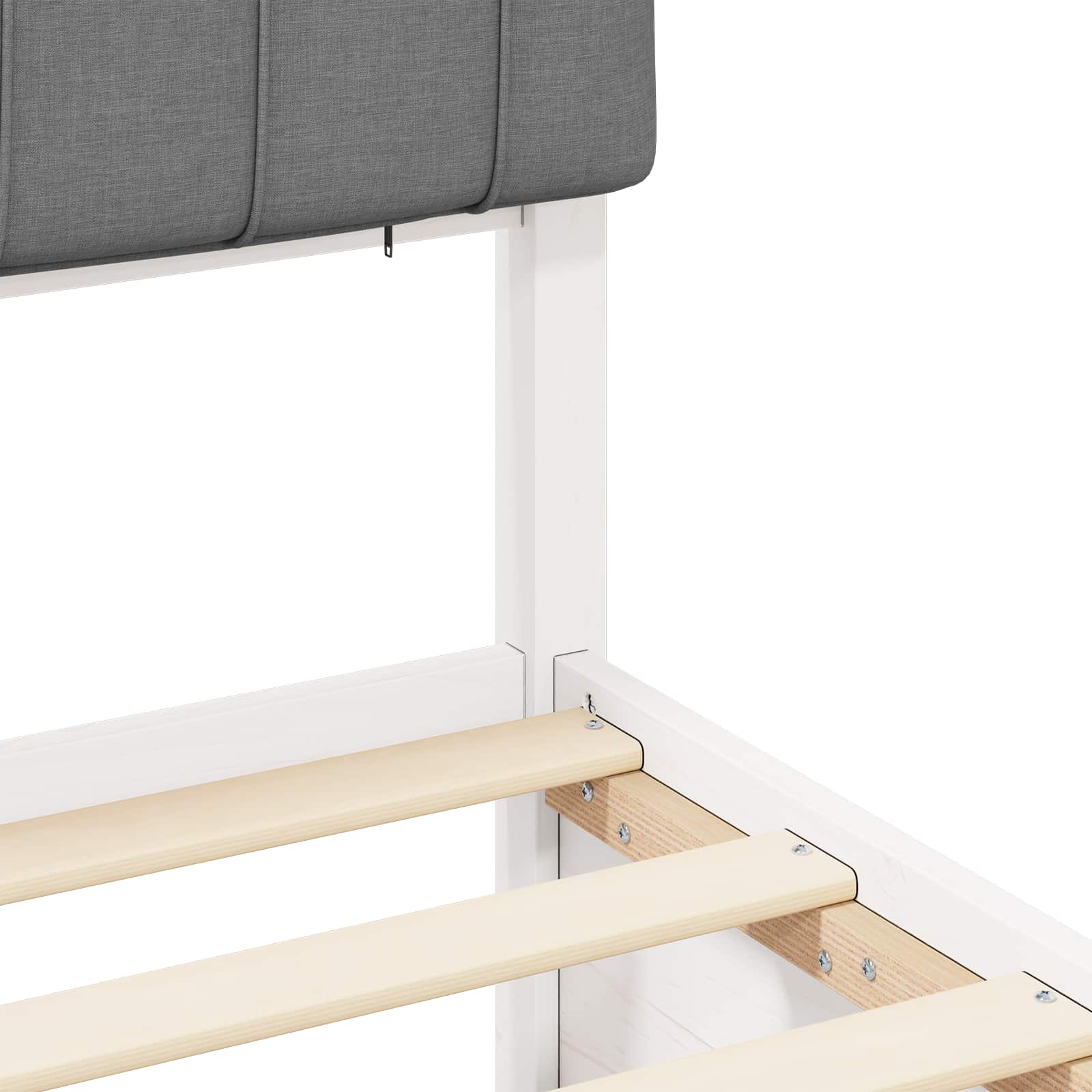 Sengeramme med Polstret Hodegjerde Lysegrå 135 x 190 cm