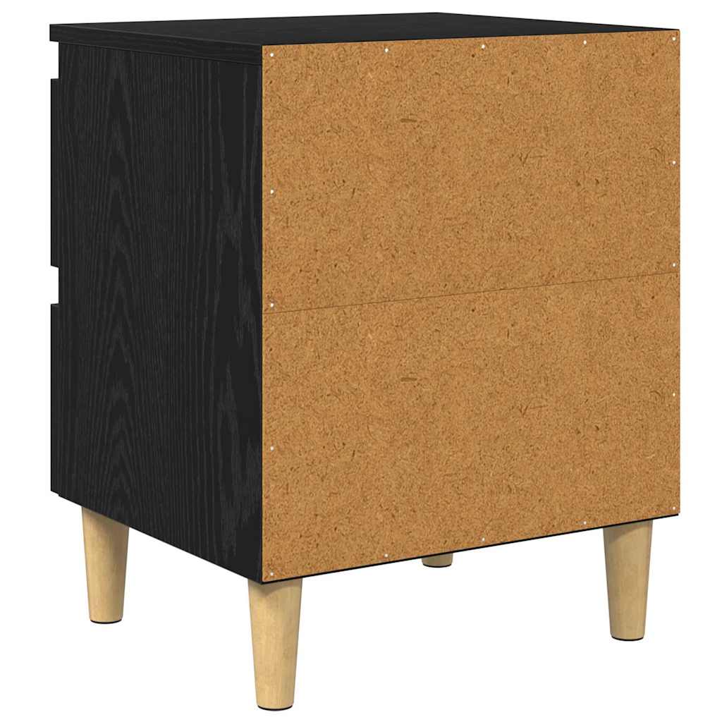 Sengskap 2 pcs Svart Eik 40 x 35 x 50 cm Konstruert tre