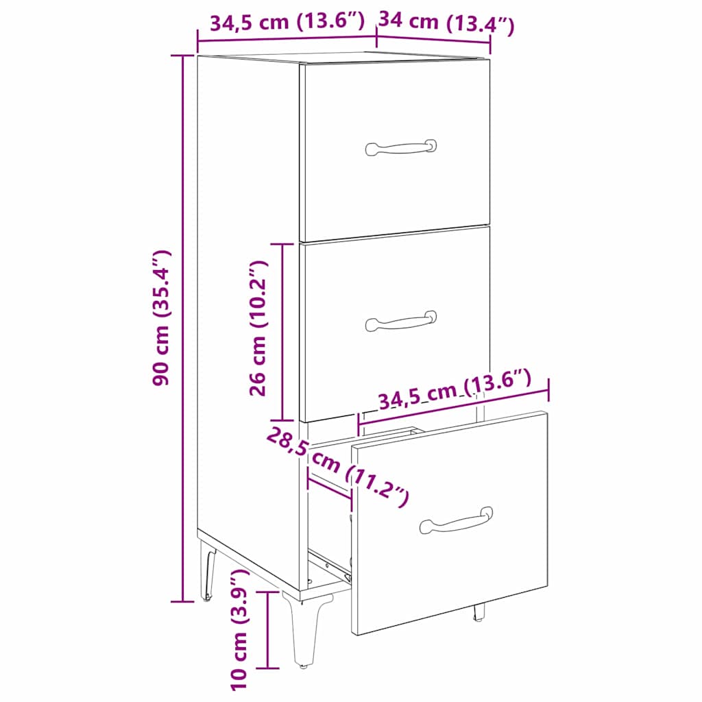 Serviesskap Gamle tre 34,5 x 34 x 90 cm Konstruert tre