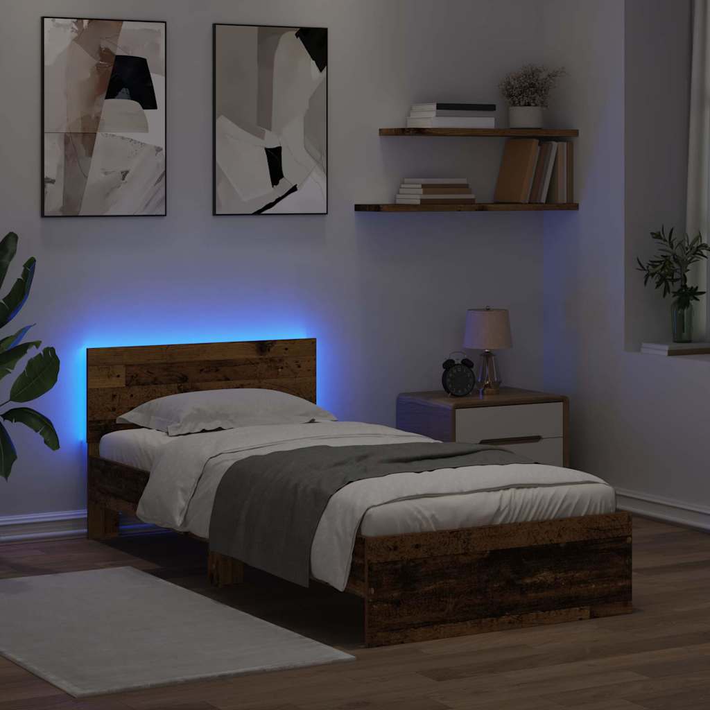 Sengestamme med hodegjerde Gamle tre 90 x 190 cm Konstruert tre