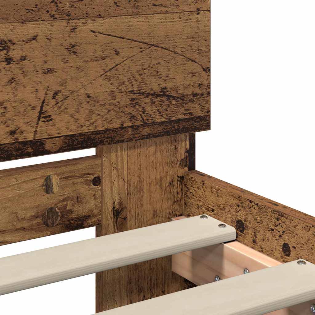 Sengestamme med hodegjerde Gamle tre 75 x 190 cm Konstruert tre