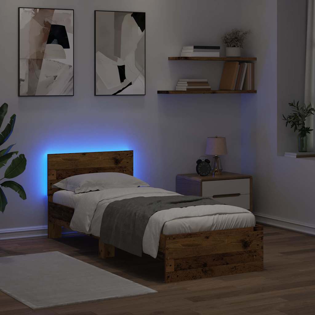 Sengestamme med hodegjerde Gamle tre 75 x 190 cm Konstruert tre