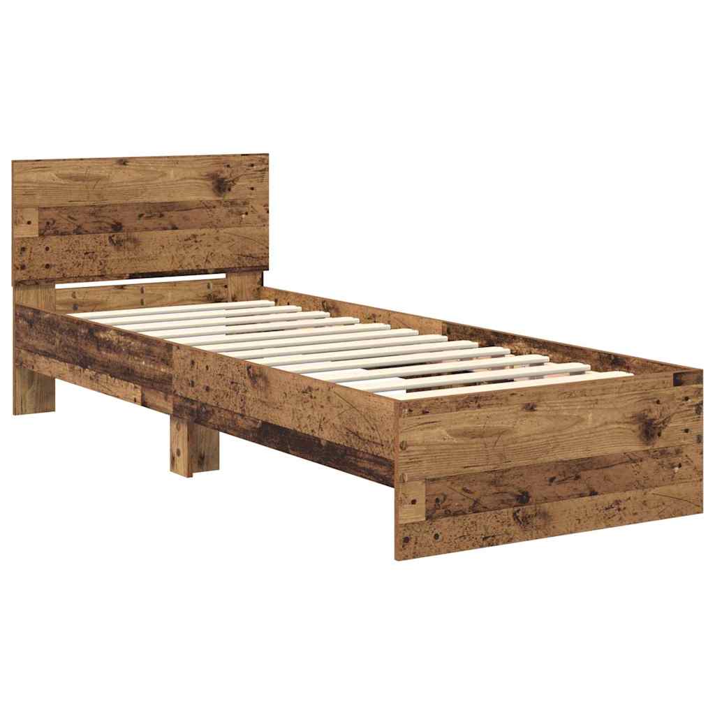 Sengestamme med hodegjerde Gamle tre 75 x 190 cm Konstruert tre