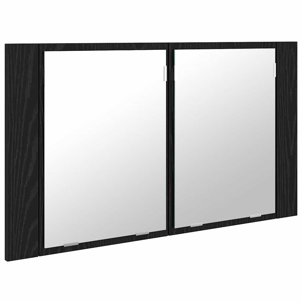 Baderomsspeilskap Svart Eik 80 x 12 x 45 cm Konstruert tre