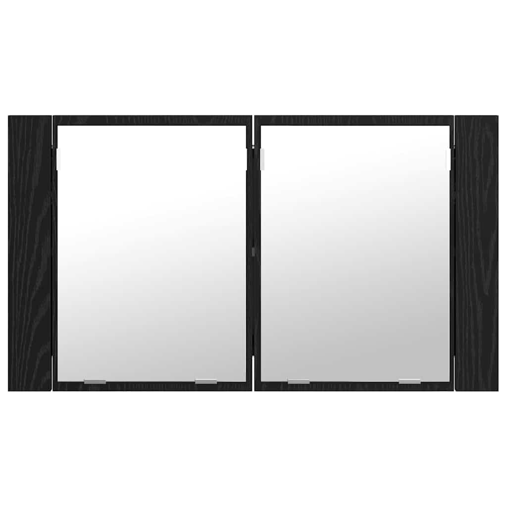 Baderomsspeilskap Svart Eik 80 x 12 x 45 cm Konstruert tre
