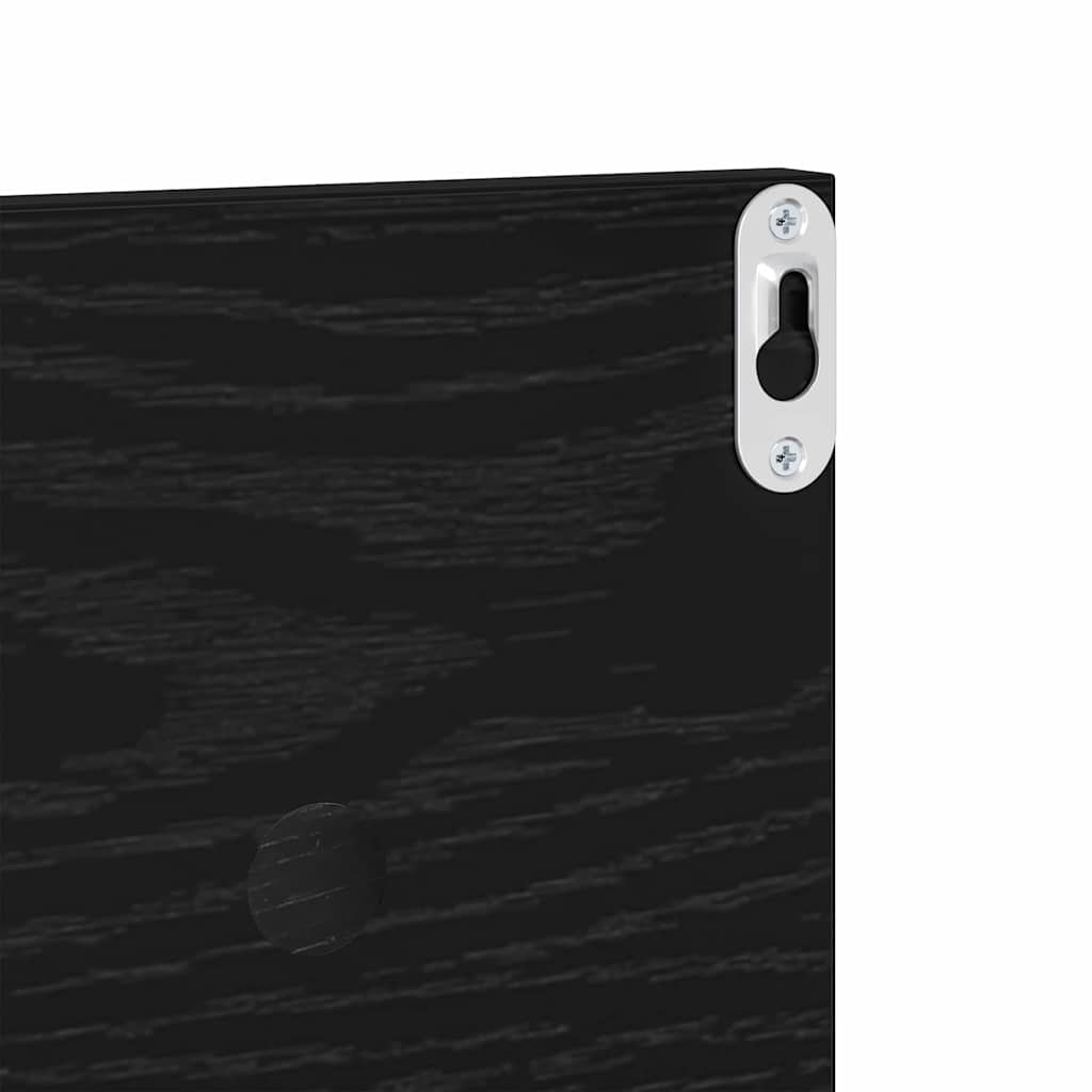 Vegghyller 4 pcs Svart Eik 80 x 11,5 x 18 cm Konstruert tre