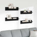 Vegghyller 4 pcs Svart Eik 80 x 11,5 x 18 cm Konstruert tre