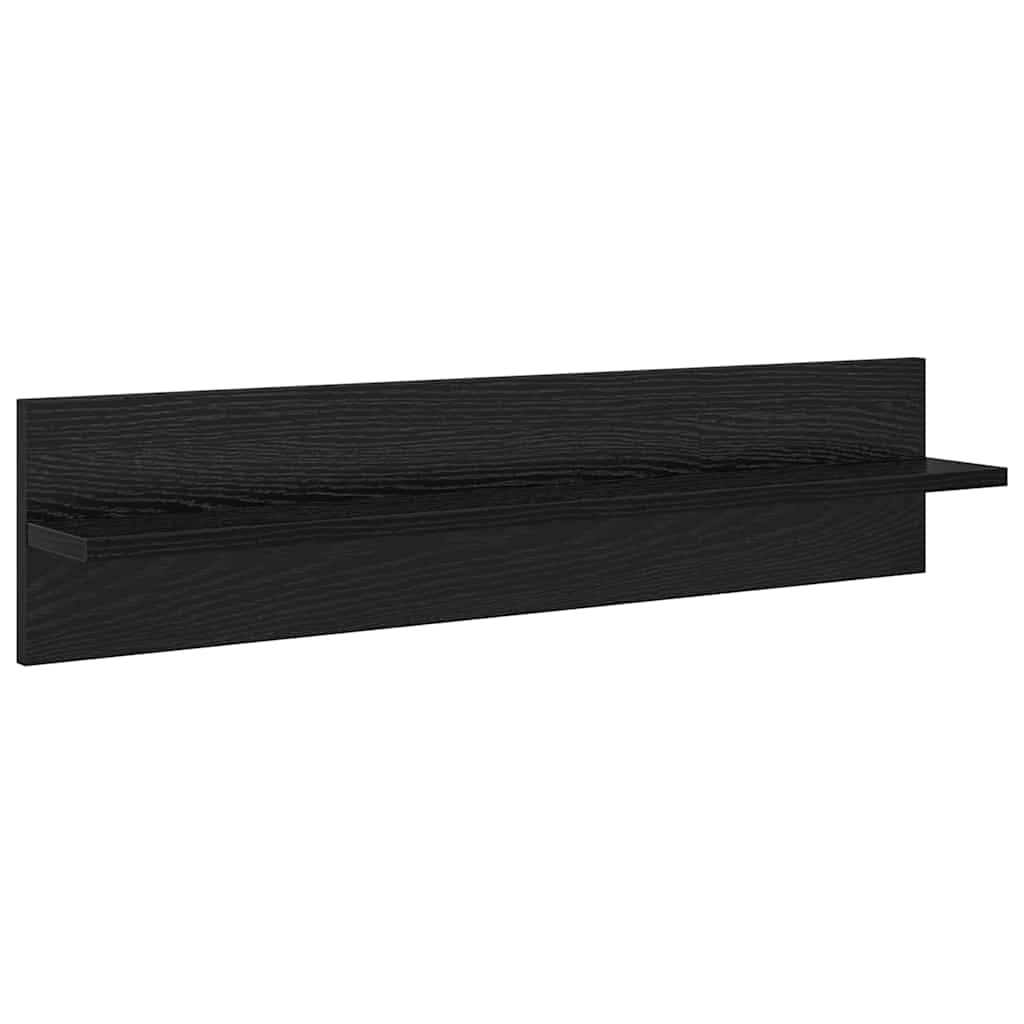 Vegghyller 4 pcs Svart Eik 80 x 11,5 x 18 cm Konstruert tre