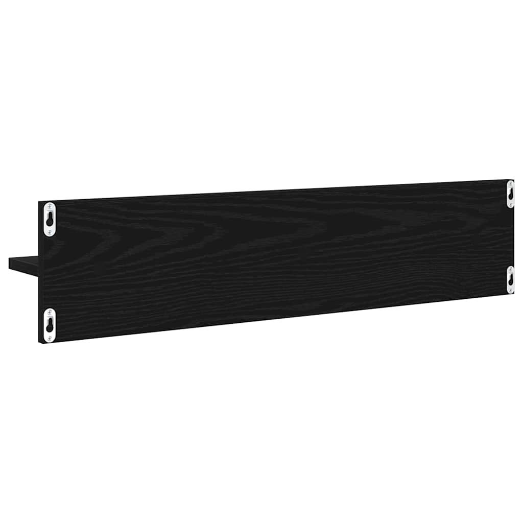Vegghyller 4 pcs Svart Eik 80 x 11,5 x 18 cm Konstruert tre