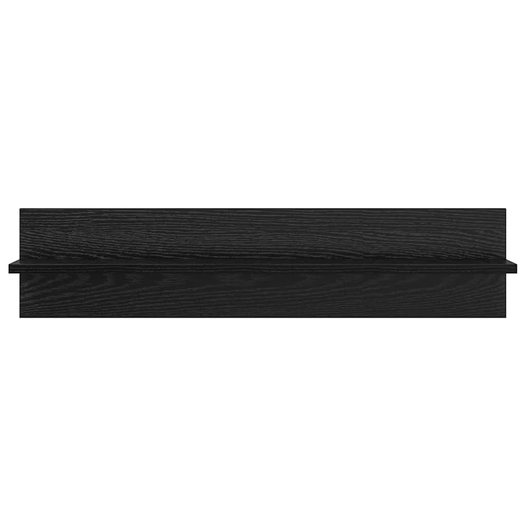 Vegghyller 4 pcs Svart Eik 80 x 11,5 x 18 cm Konstruert tre