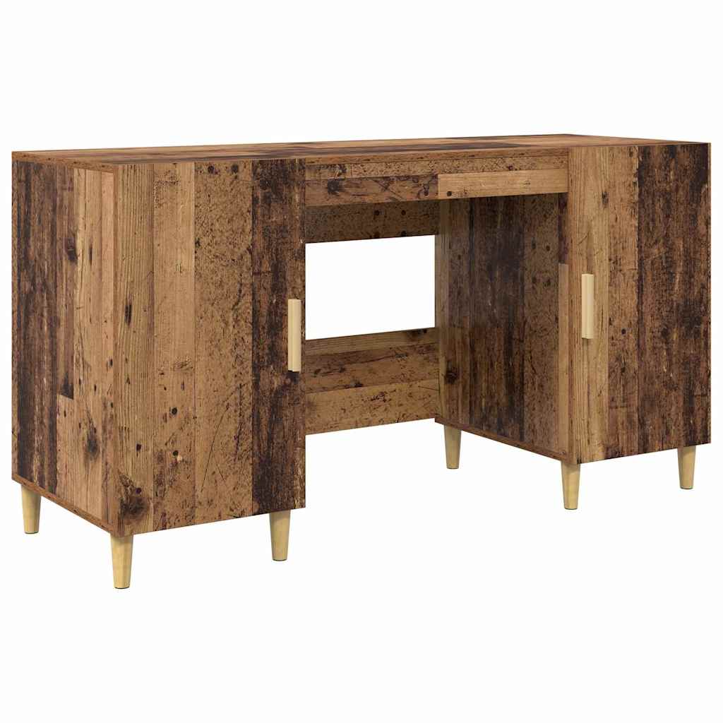 Skrivebord med hylle Gamle tre 140 x 50 x 75 cm Konstruert tre