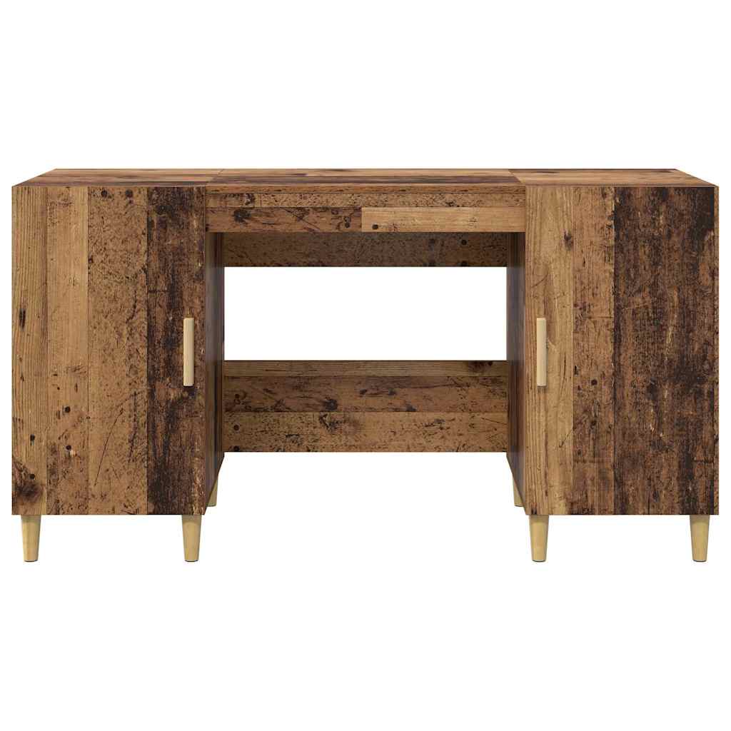 Skrivebord med hylle Gamle tre 140 x 50 x 75 cm Konstruert tre
