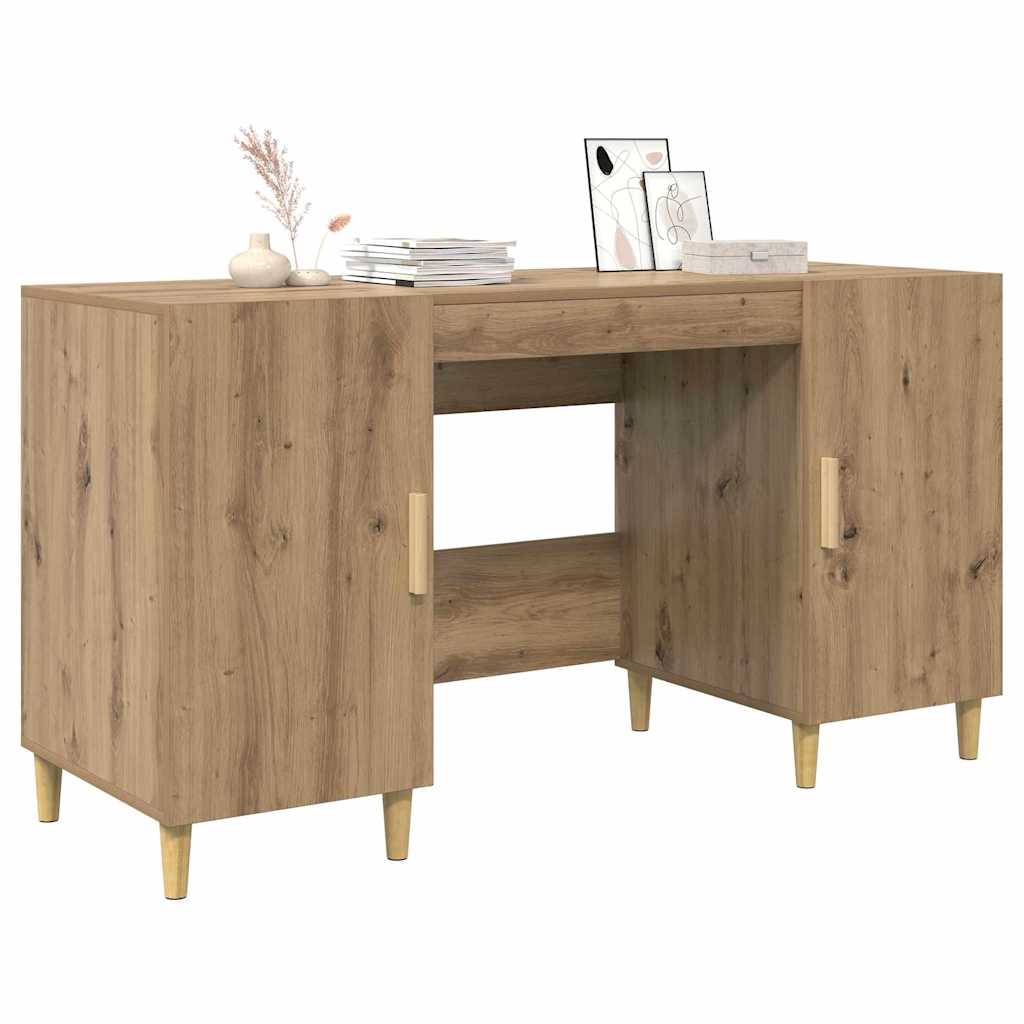 Skrivebord med dør Artisan Eik 140 x 50 x 75 cm Konstruert tre