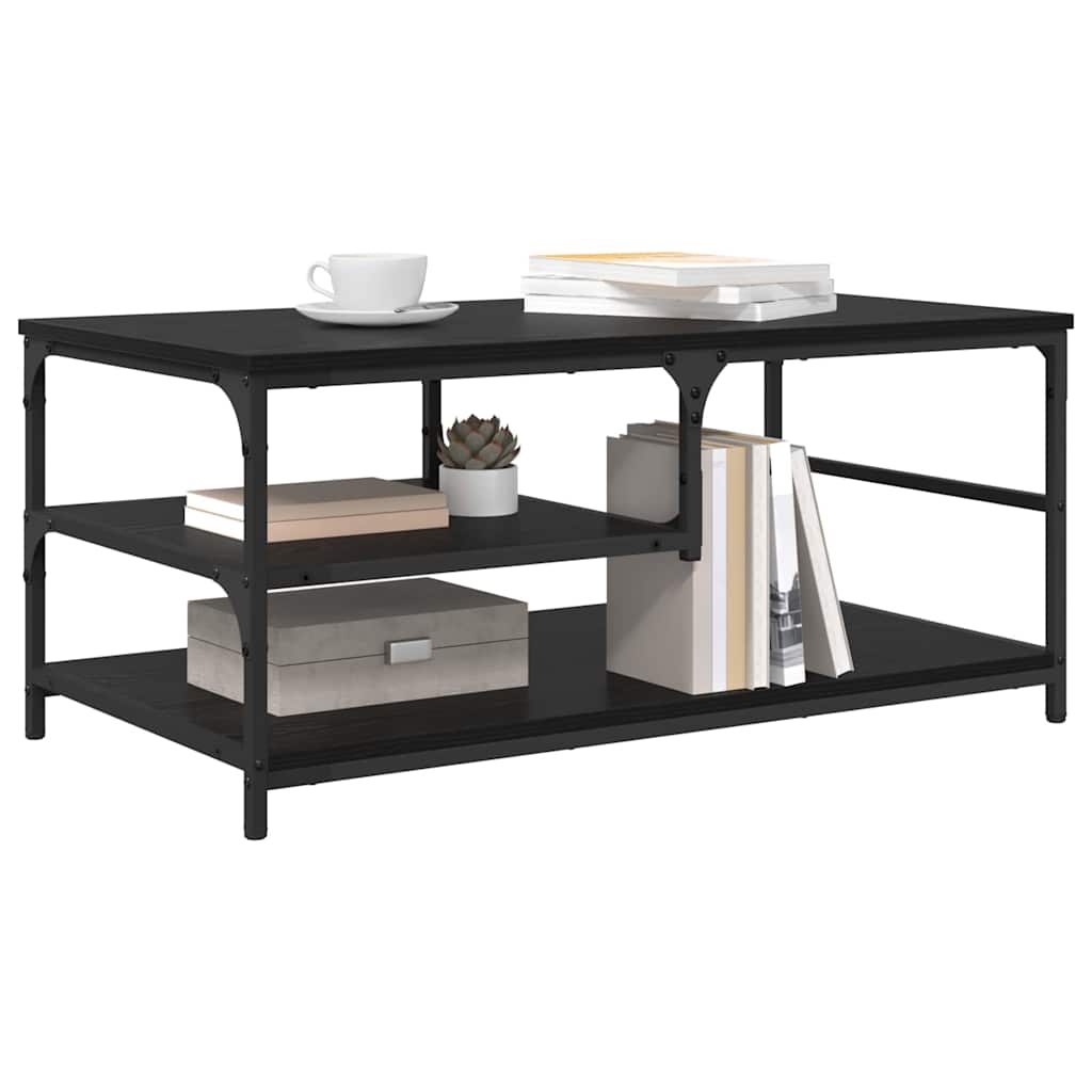 Kaffebord Svart Eik 90 x 49 x 40 cm Konstruert tre
