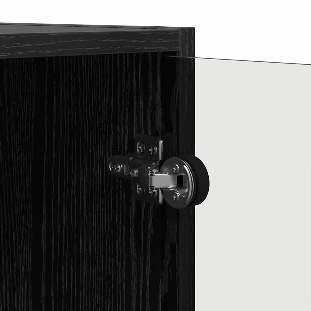 Sideskap Svart Eik 68 x 37 x 75,5 cm Konstruert tre