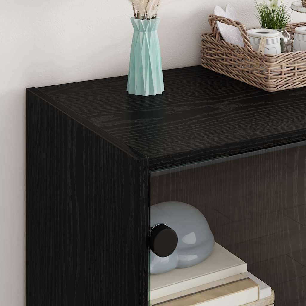 Sideskap Svart Eik 68 x 37 x 75,5 cm Konstruert tre