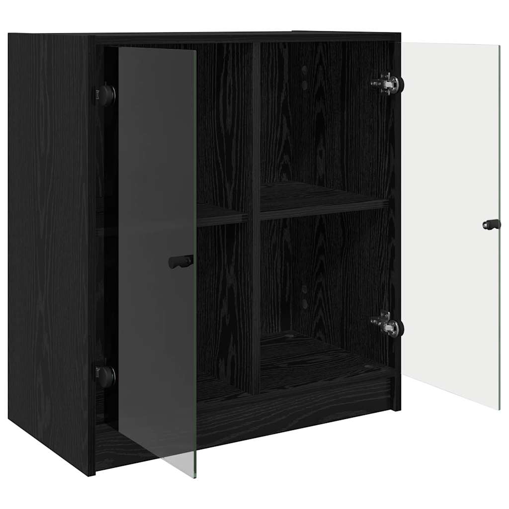 Sideskap Svart Eik 68 x 37 x 75,5 cm Konstruert tre