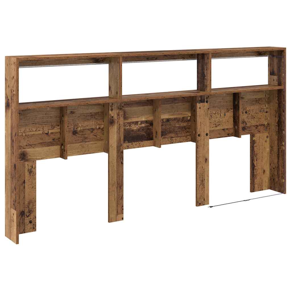 Hodegavl med hylle Gamle tre 200 x 17 x 102 cm Konstruert tre