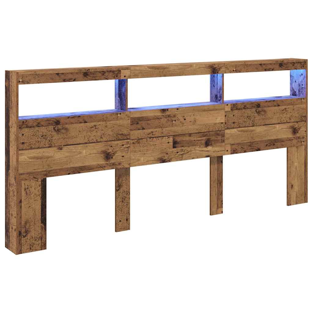 Hodegavl med hylle Gamle tre 220 x 17 x 102 cm Konstruert tre