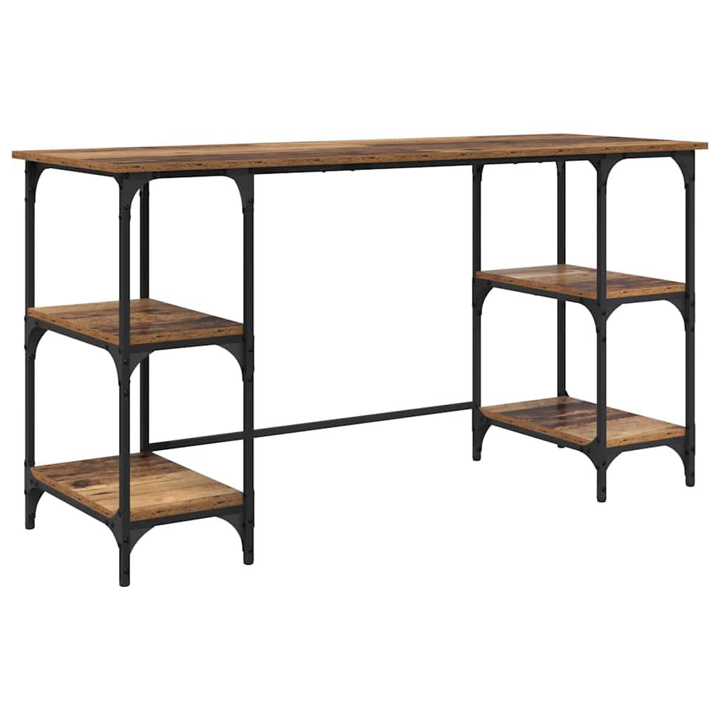 Skrivebord med hylle Gamle tre 140 x 50 x 75 cm Konstruert tre