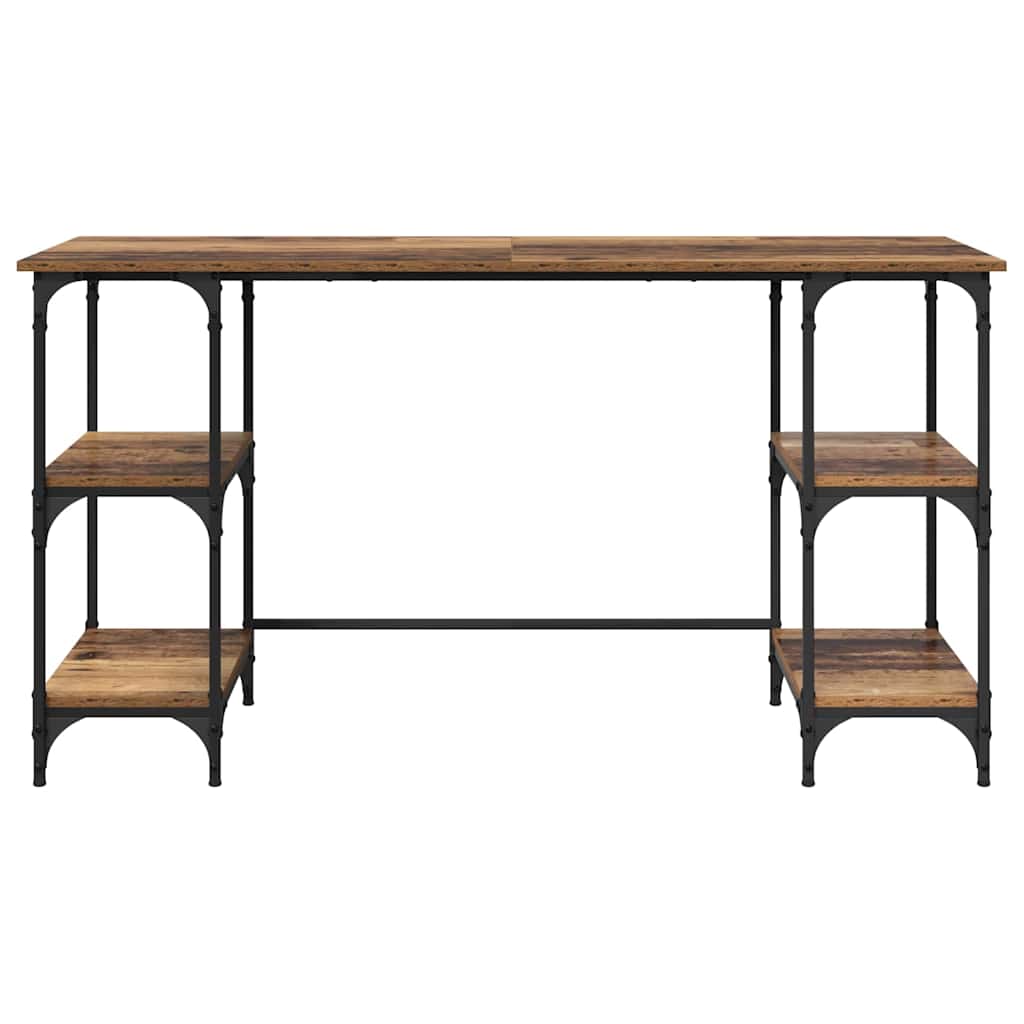 Skrivebord med hylle Gamle tre 140 x 50 x 75 cm Konstruert tre