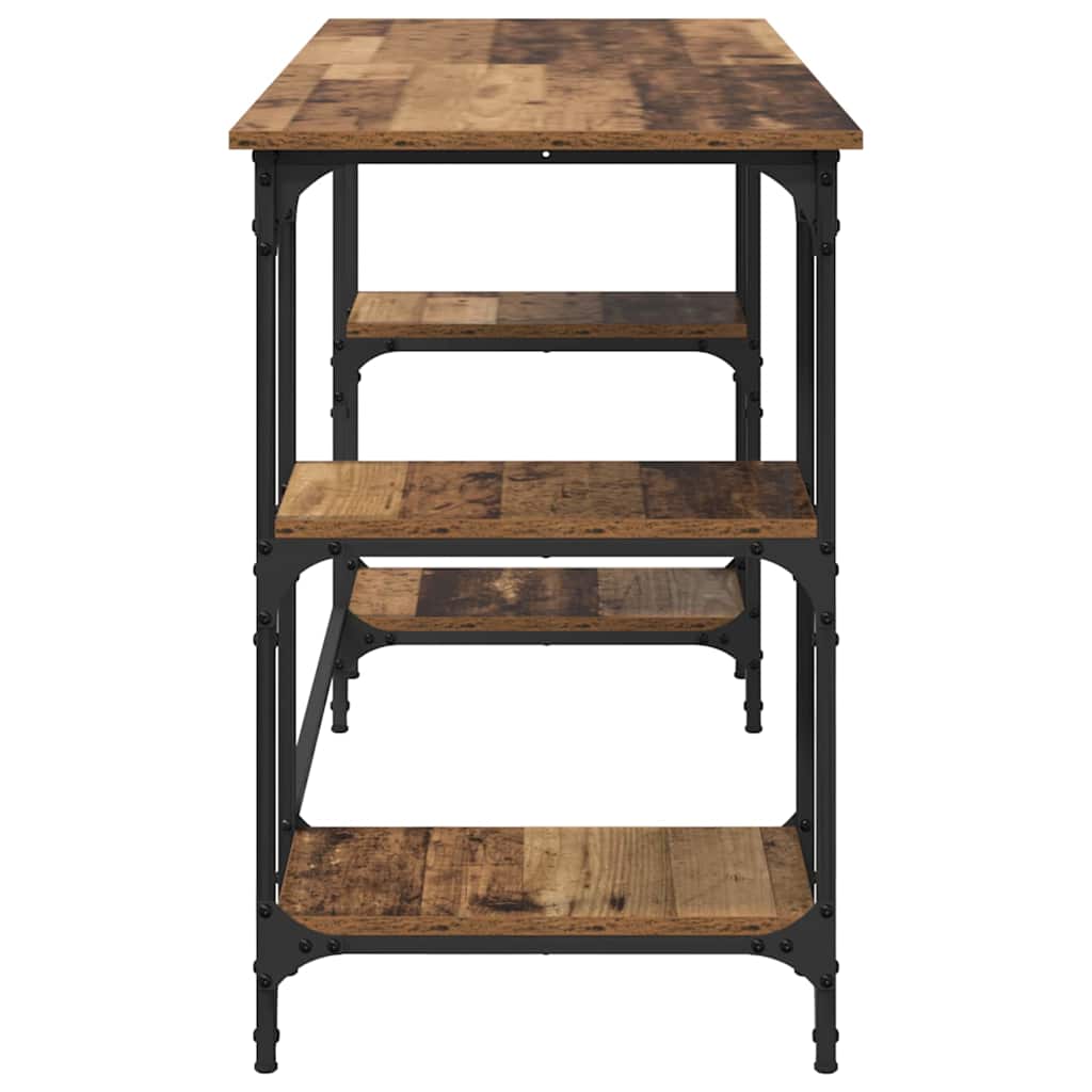 Skrivebord med hylle Gamle tre 140 x 50 x 75 cm Konstruert tre