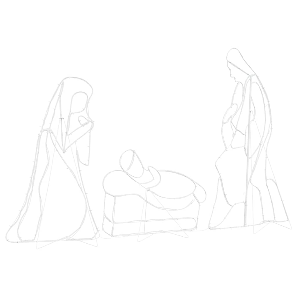 Belyst Nativitetsscene med 550 LED Flerfarget 112 x 71,5 cm PVC
