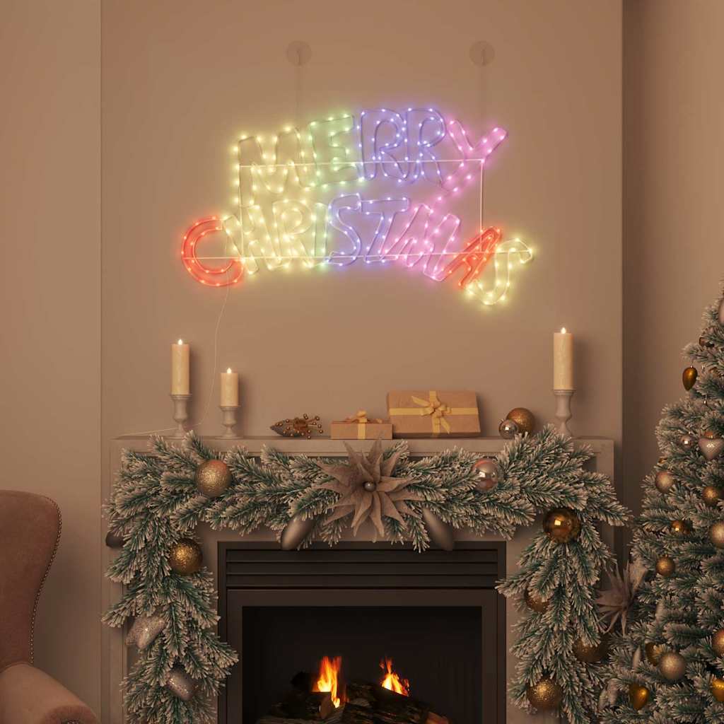 Jule Skilt med 240 LED Flerfarget 99,5 x 54 cm PVC