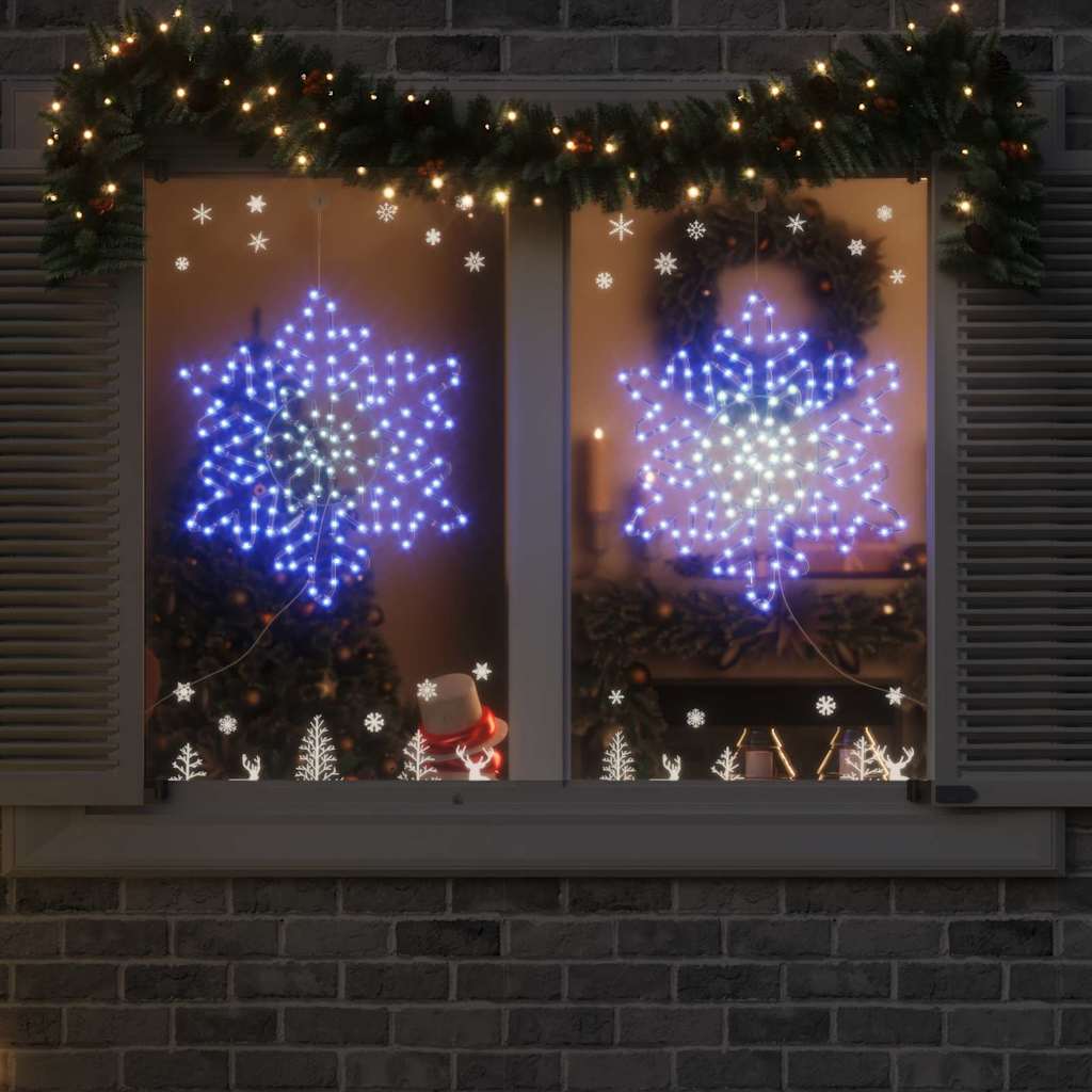 Jule Snøfnugg med 156 LED Blå 55,5 x 55,5 x 0,75 cm PVC