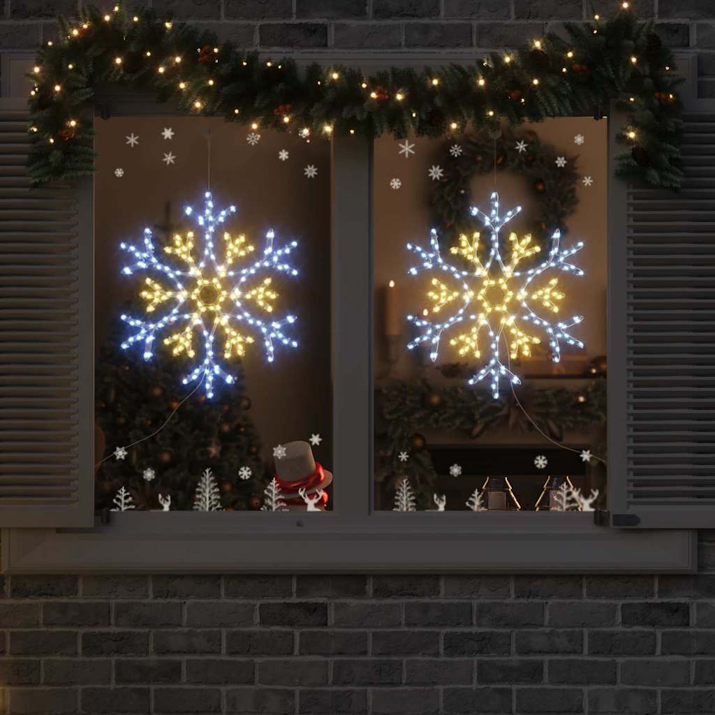 Jule Snøfnugg med 180 LED Varmhvit 56 x 49 x 0.7 cm PVC