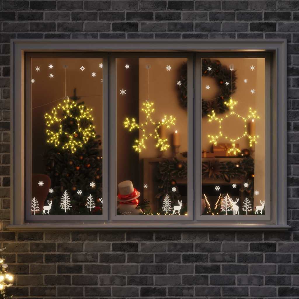 Jule Snøfnugg med 252 LED Varmhvit 44,5 x 38 cm PVC