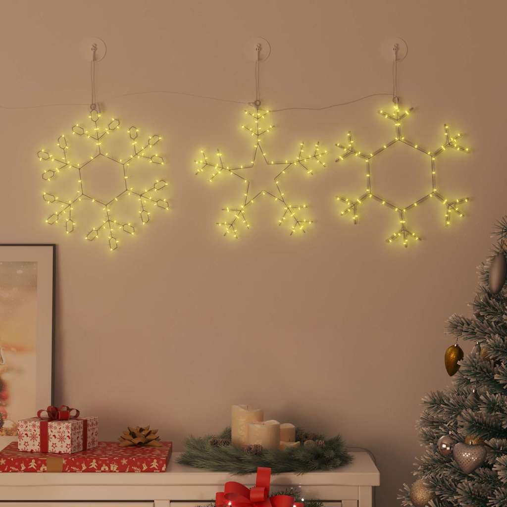 Jule Snøfnugg med 252 LED Varmhvit 44,5 x 38 cm PVC