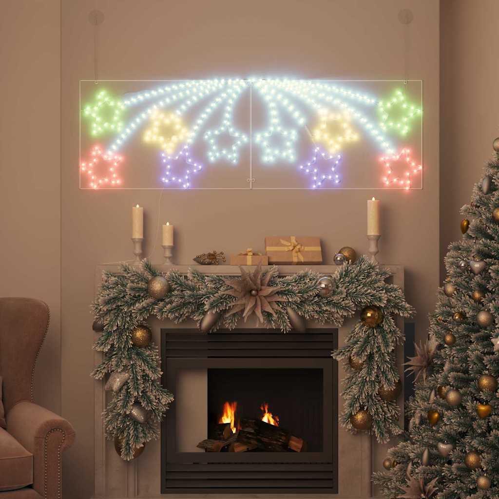 Jule Stjerne med 432 LED Flerfarget 182 x 58 cm PVC