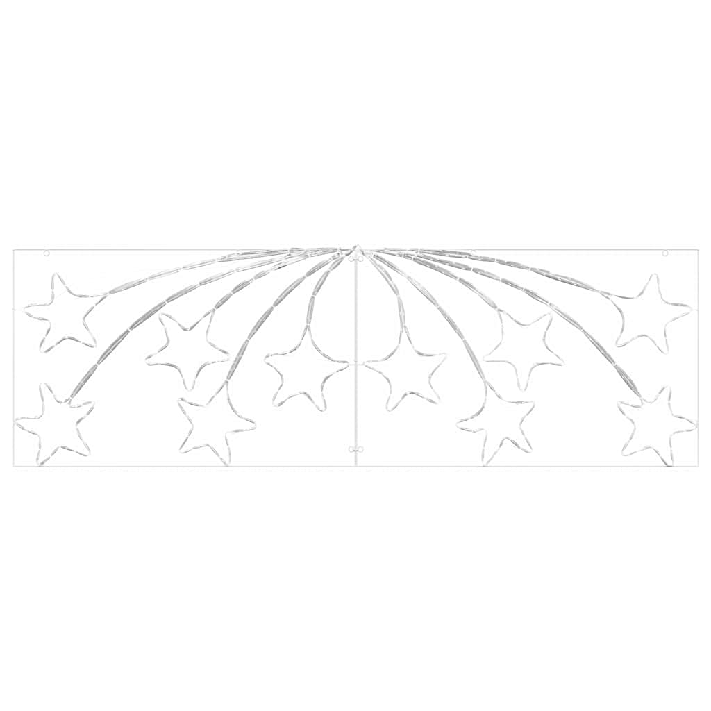 Jule Stjerne med 432 LED Flerfarget 182 x 58 cm PVC
