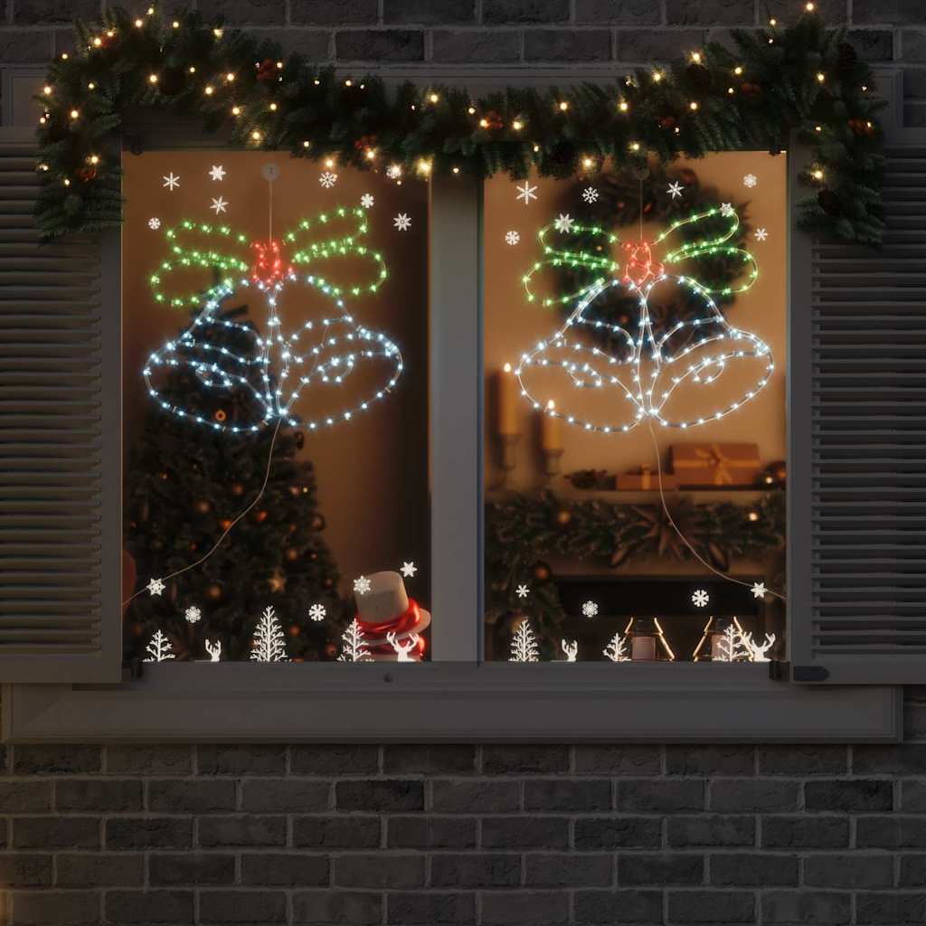 Juleklokke med 144 LED Flerfarget 56 x 46 cm PVC