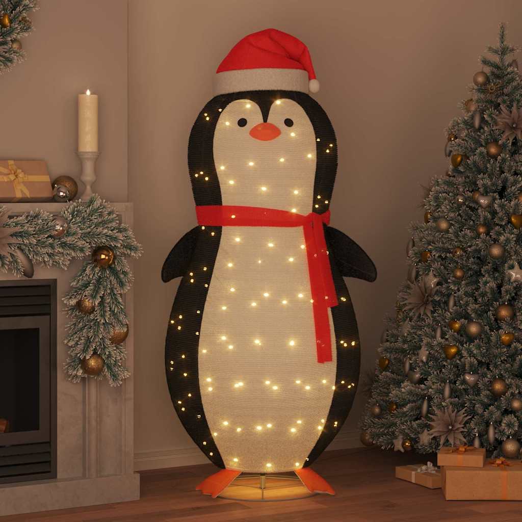 Snø Pingvin Figur med 600 LED Varmhvit 78 x 178 cm stoff