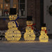 Jule Snømann Familie med 270 LED 3 pcs Varmhvit stoff