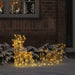 Reinsdyr Trekke Slede med 160 LED Varmhvit 30 x 12 x 55 cm PET
