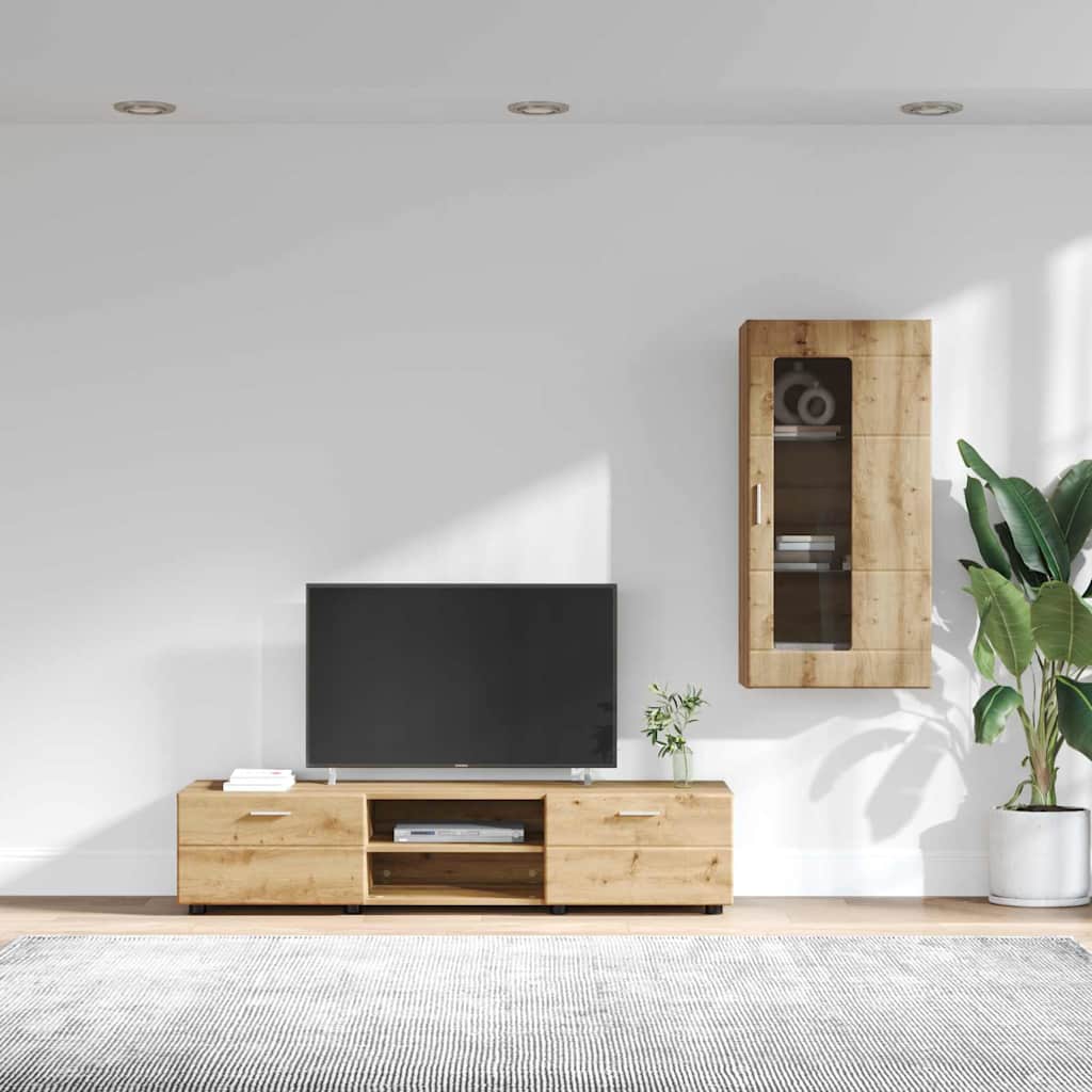TV-benksett med skuff FLORIN 3 pcs Artisan Eik Konstruert tre