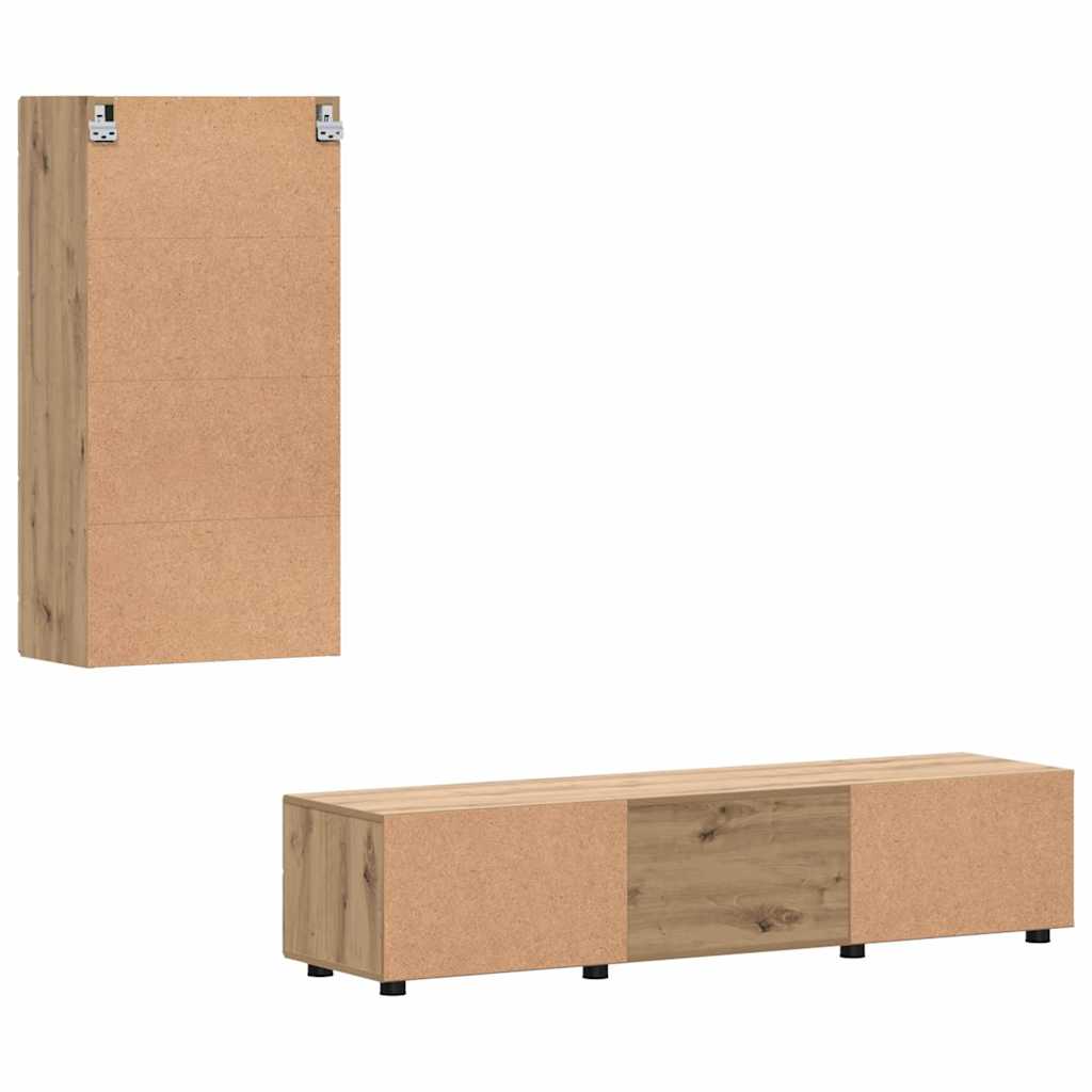 TV-benksett med skuff FLORIN 3 pcs Artisan Eik Konstruert tre